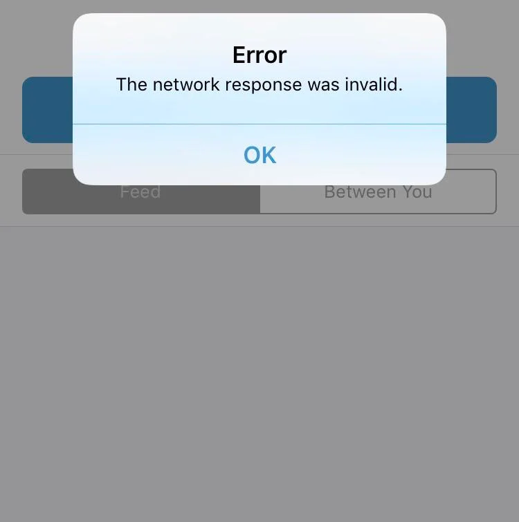 Venmo Network Response Invalid Error