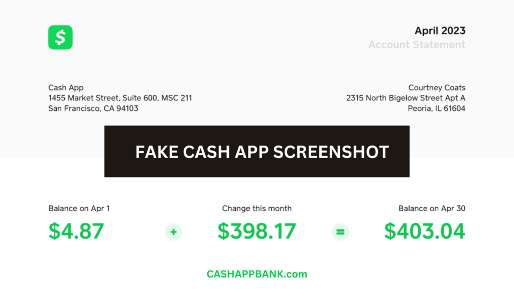 Fake Cash App Screenshot
